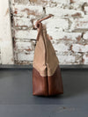 “Parker” Accessory Bag Beeswax Canvas Brown and brown Leather