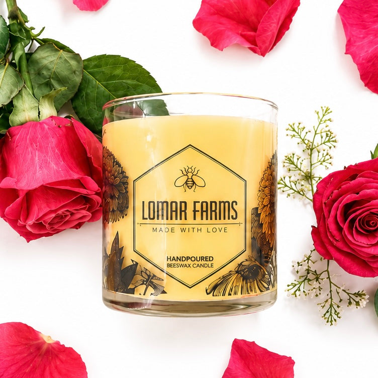 Bohemian Rose Beeswax Candle