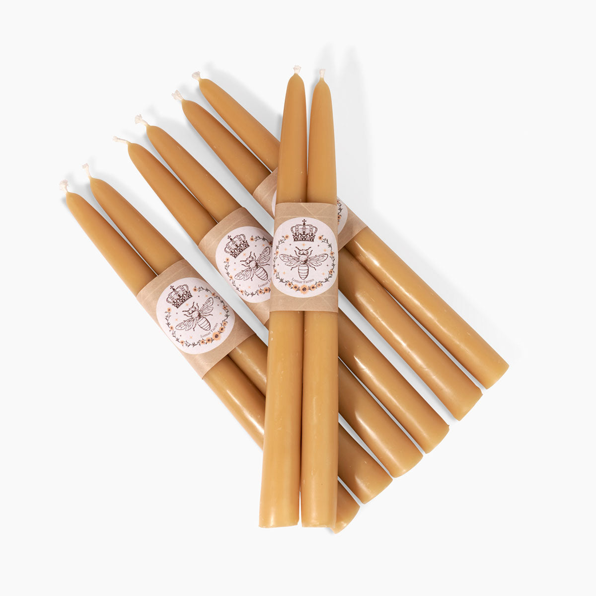 Pair of  Hand Dipped 100 % Pure Beeswax Tapers