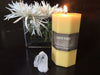 "In The Buff" - Tall Hex beeswax Candle (6 inch)