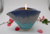 Lavender Massage Oil Candle in Ocean Blue Heart shaped Pottery