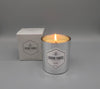 Santal Beeswax Candle 11 oz mirrored silver jar