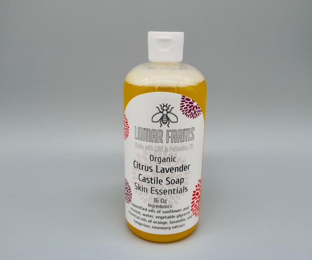 16 Oz Organic Citrus- Lavender Castile Soap