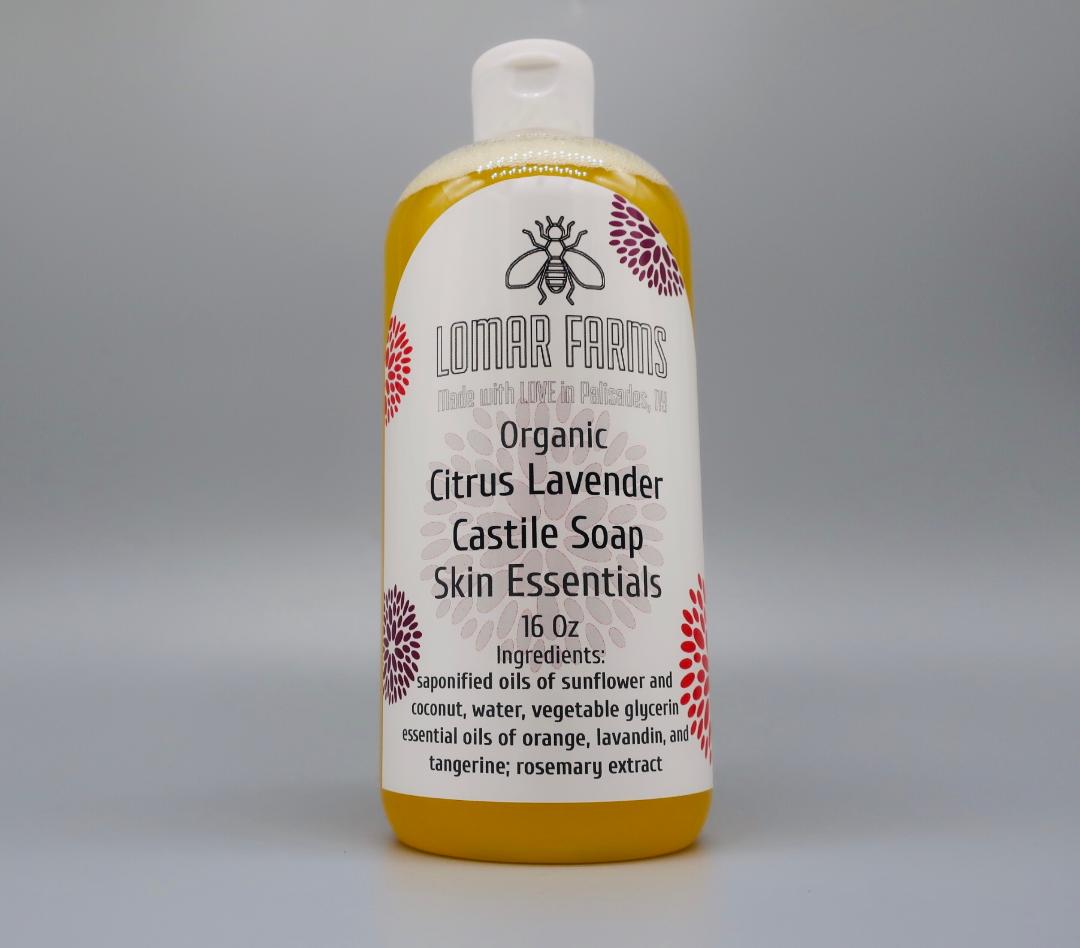 16 Oz Organic Citrus- Lavender Castile Soap